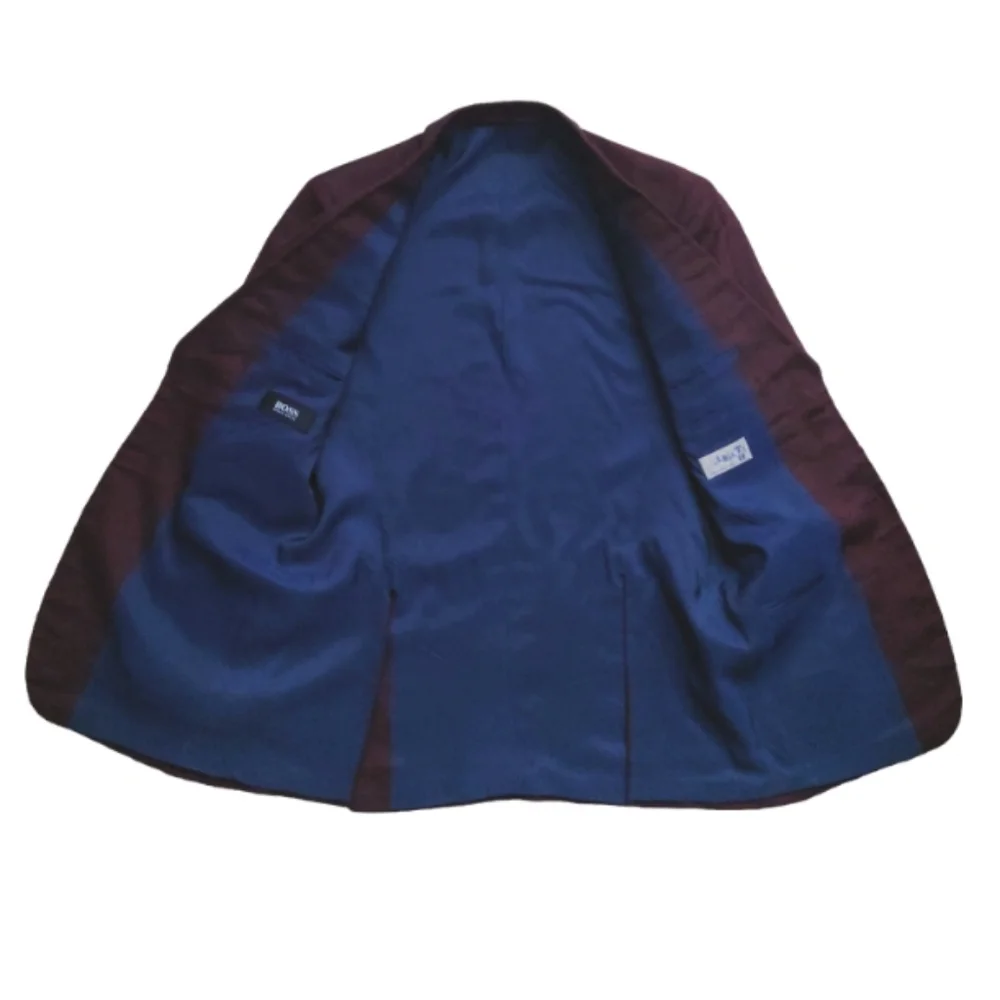 BOSS HUGO BOSS Linen Jacket Blazer Burgundy Wine size IT 48